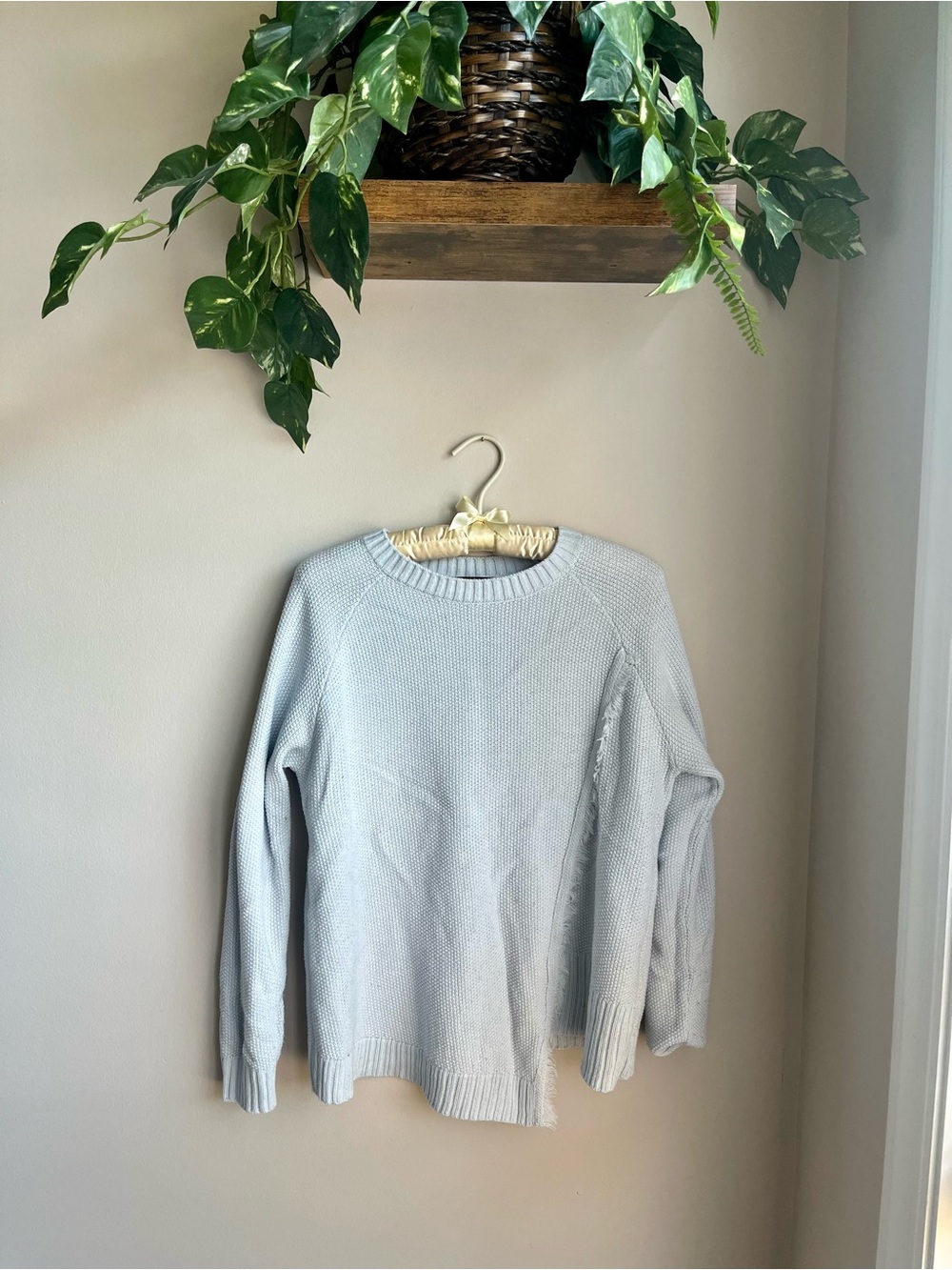 Ivanka Trump Pale Blue Crewneck Sweater